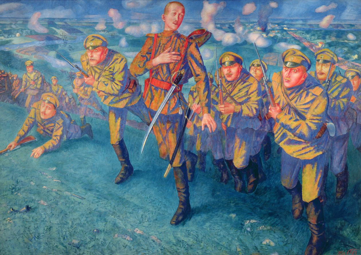 V palebné linii, 1916 od Kuzma Sergeevich Petrov Vodkin
