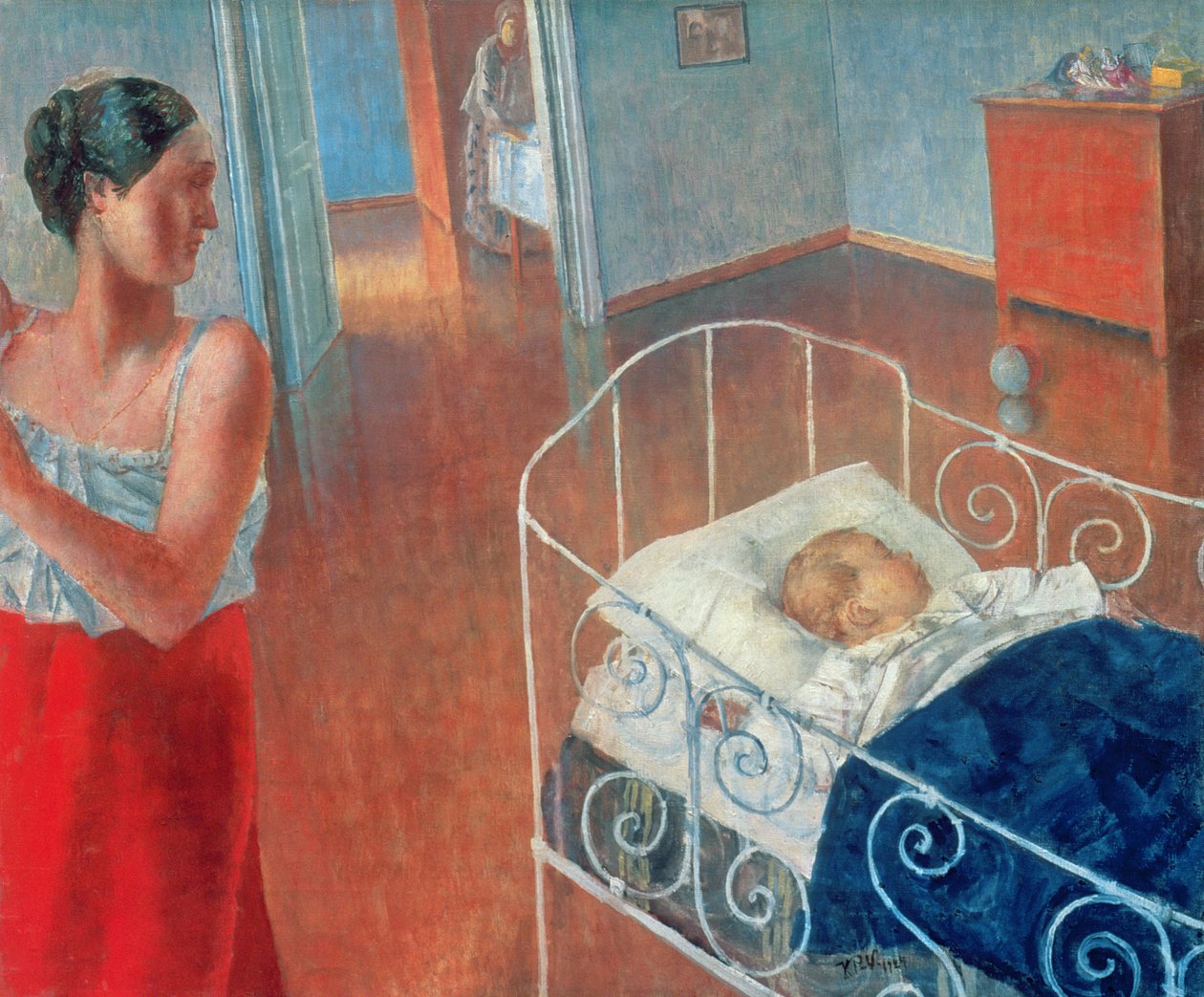 Spící dítě, 1924 od Kuzma Sergeevich Petrov Vodkin