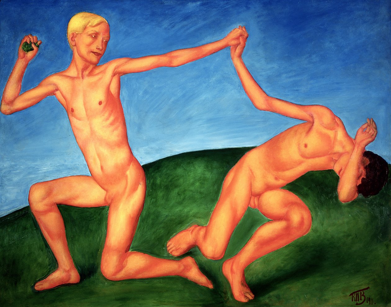 The Playing Boys, 1911 od Kuzma Sergeevich Petrov Vodkin
