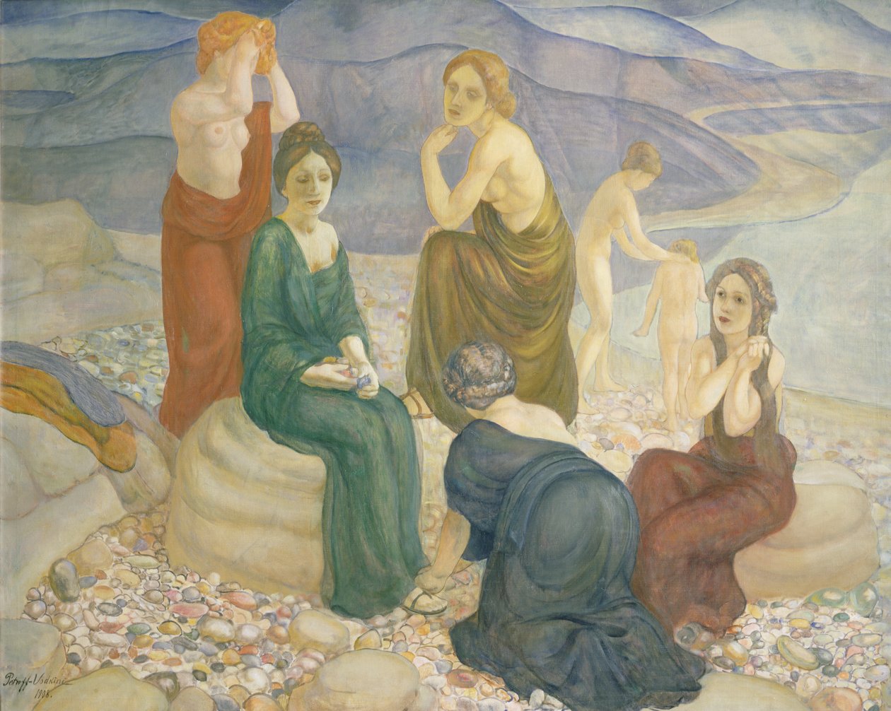 Večer, 1908 od Kuzma Sergeevich Petrov Vodkin