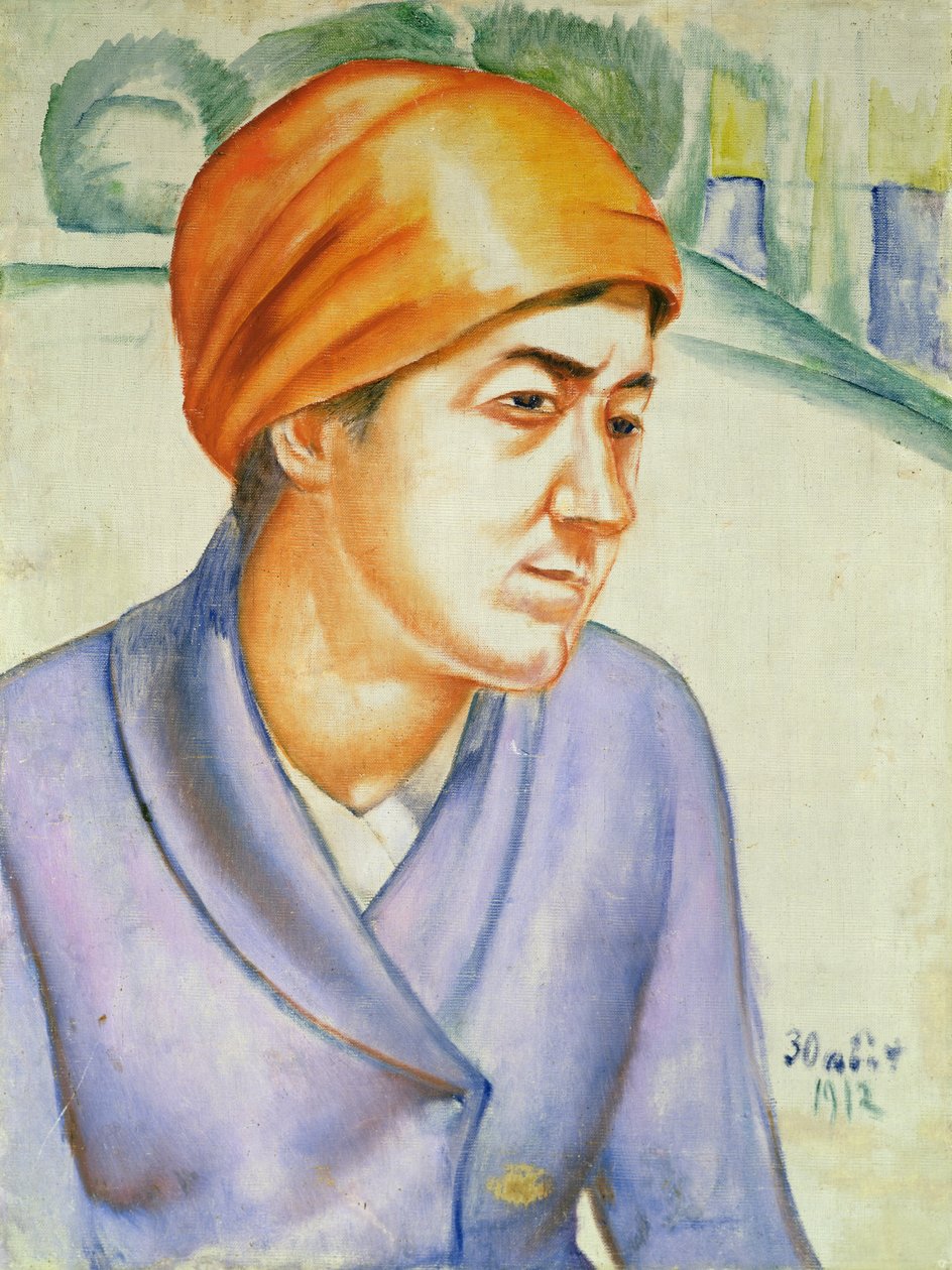 Portrét dělnice, 1912 od Kuzma Sergeevich Petrov Vodkin