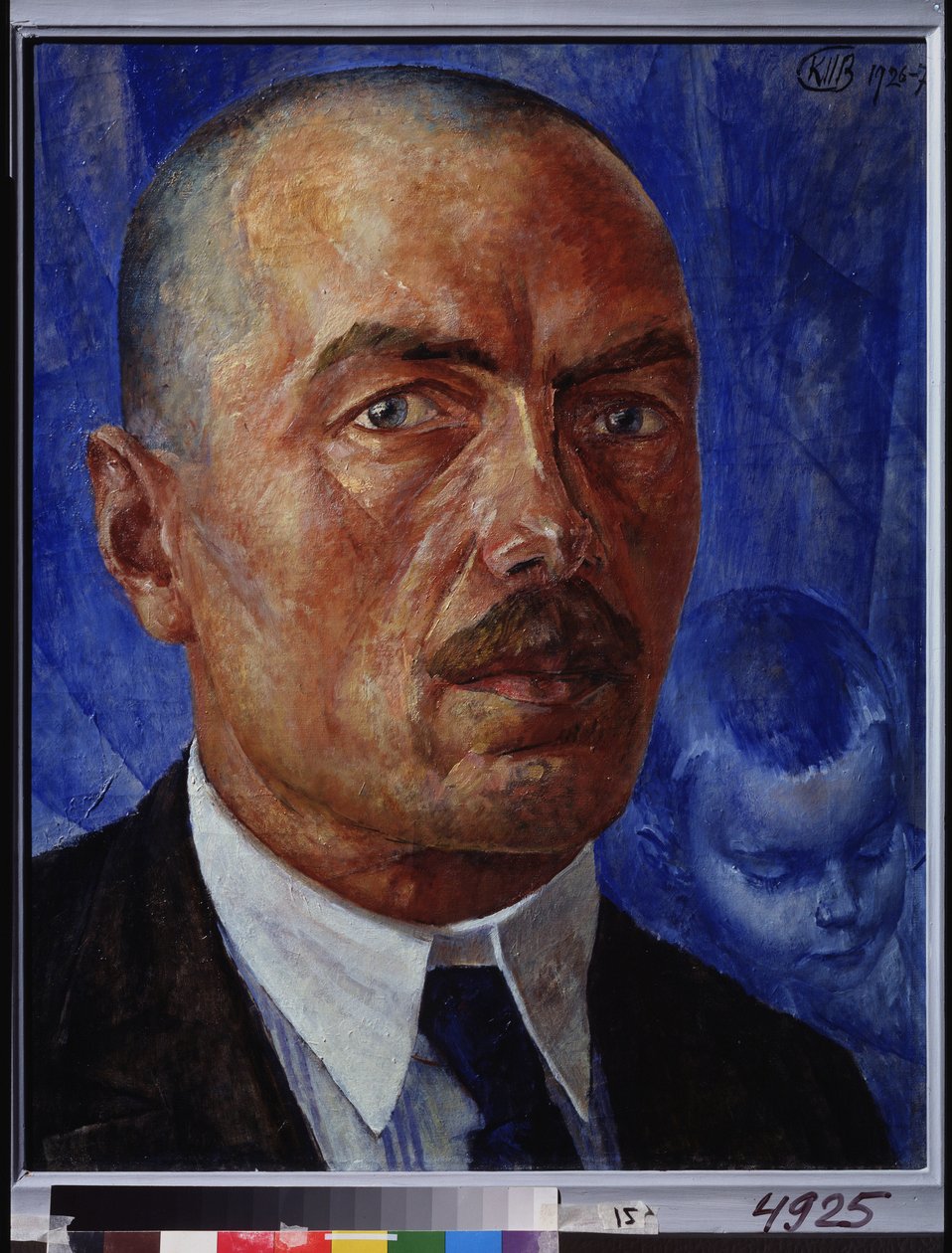 Autoportrét. Obraz Kuzmy Sergejeviče Petrov Vodkin (Petrov-Vodkin) (Kuzma Petrov Vodkin) (Petrov-Vodkin) (1878-1939), olej na plátně od Kuzma Sergeevich Petrov Vodkin