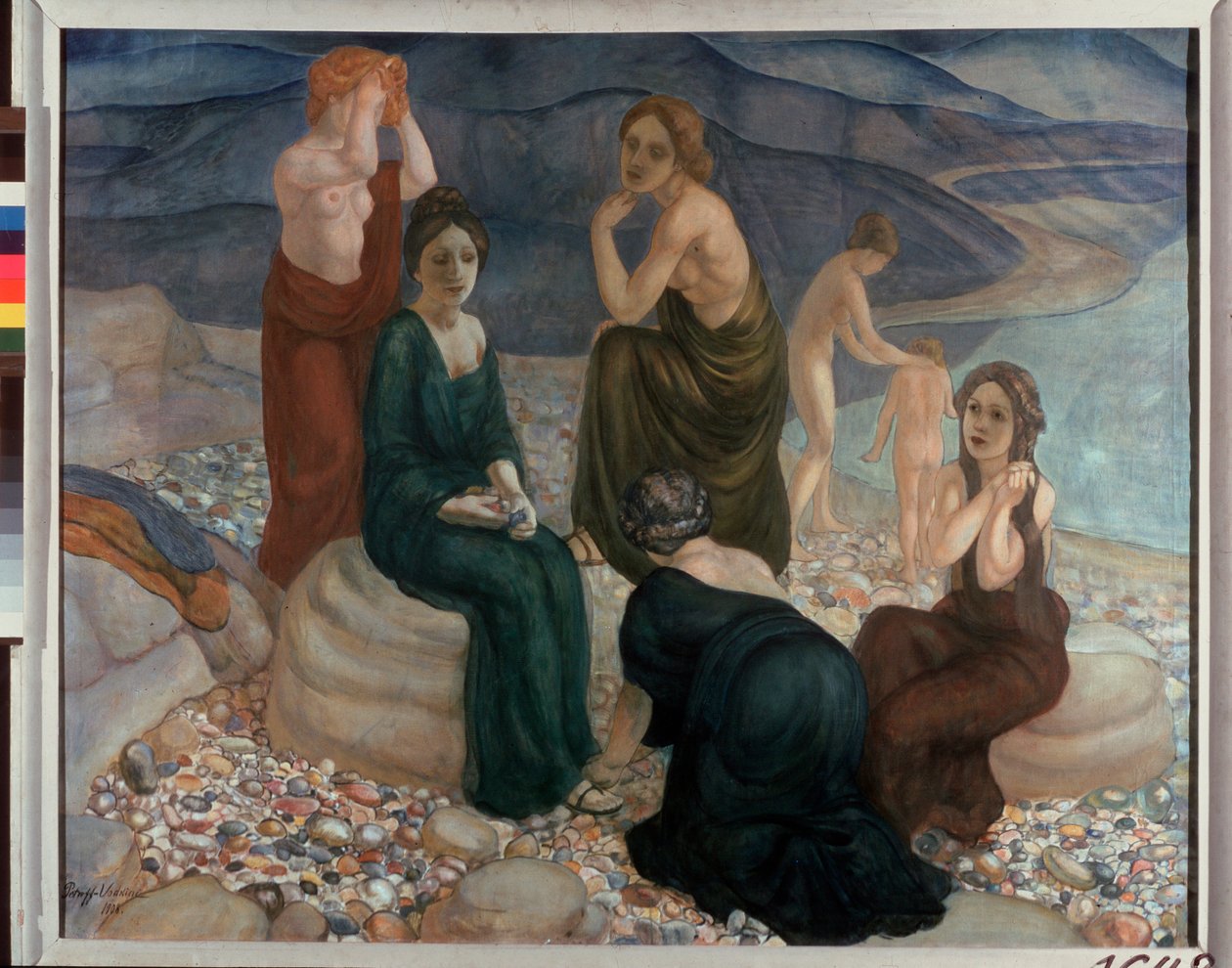 Pobřeží. Malba Kuzmy Sergejeviče Petrova Vodkina (Petrov-Vodkin) (Kouzma Petrov Vodkin) (Petrov-Vodkin) (1878-1939), olej na plátně od Kuzma Sergeevich Petrov Vodkin