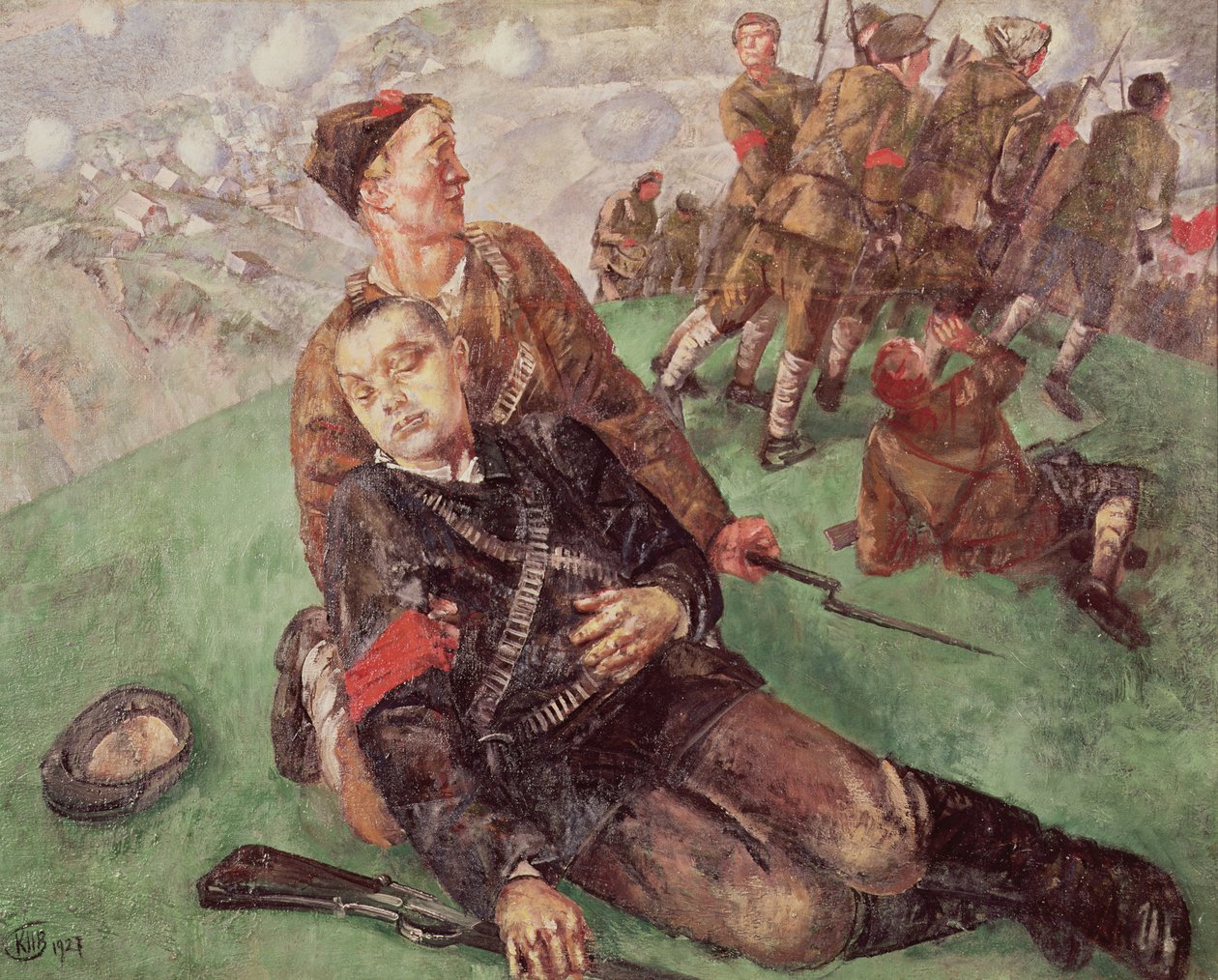 Smrt lidového komisaře, 1927 od Kuzma Sergeevich Petrov Vodkin