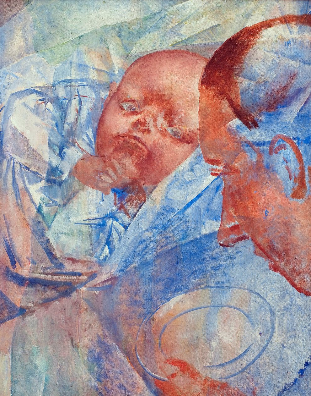 Matka a dítě - Petrov-Vodkin (Petrov Vodkin), Kuzma Sergejevič (1878-1939) - 1922 - Olej na plátně - 64,2x50,3 - Soukromá sbírka od Kuzma Sergeevich Petrov Vodkin