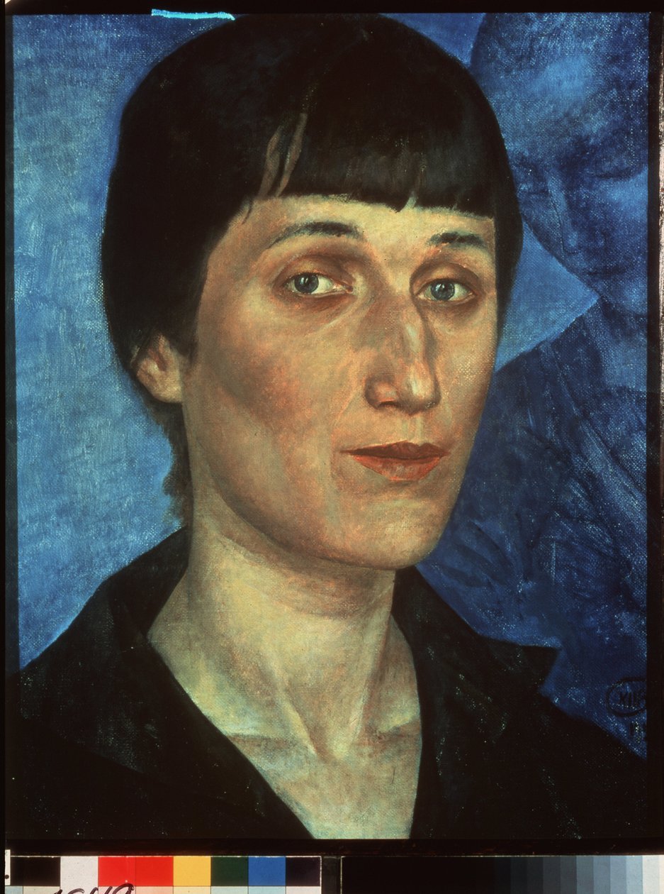 Portrét básnířky Anny Achmatové (Achmatova) (1889-1966). Peinture de Kuzma Sergejevič Petrov Vodkin (Petrov-Vodkin) (Kouzma Petrov Vodkin) (Petrov-Vodkine) (1878-1939), huile sur toile od Kuzma Sergeevich Petrov Vodkin