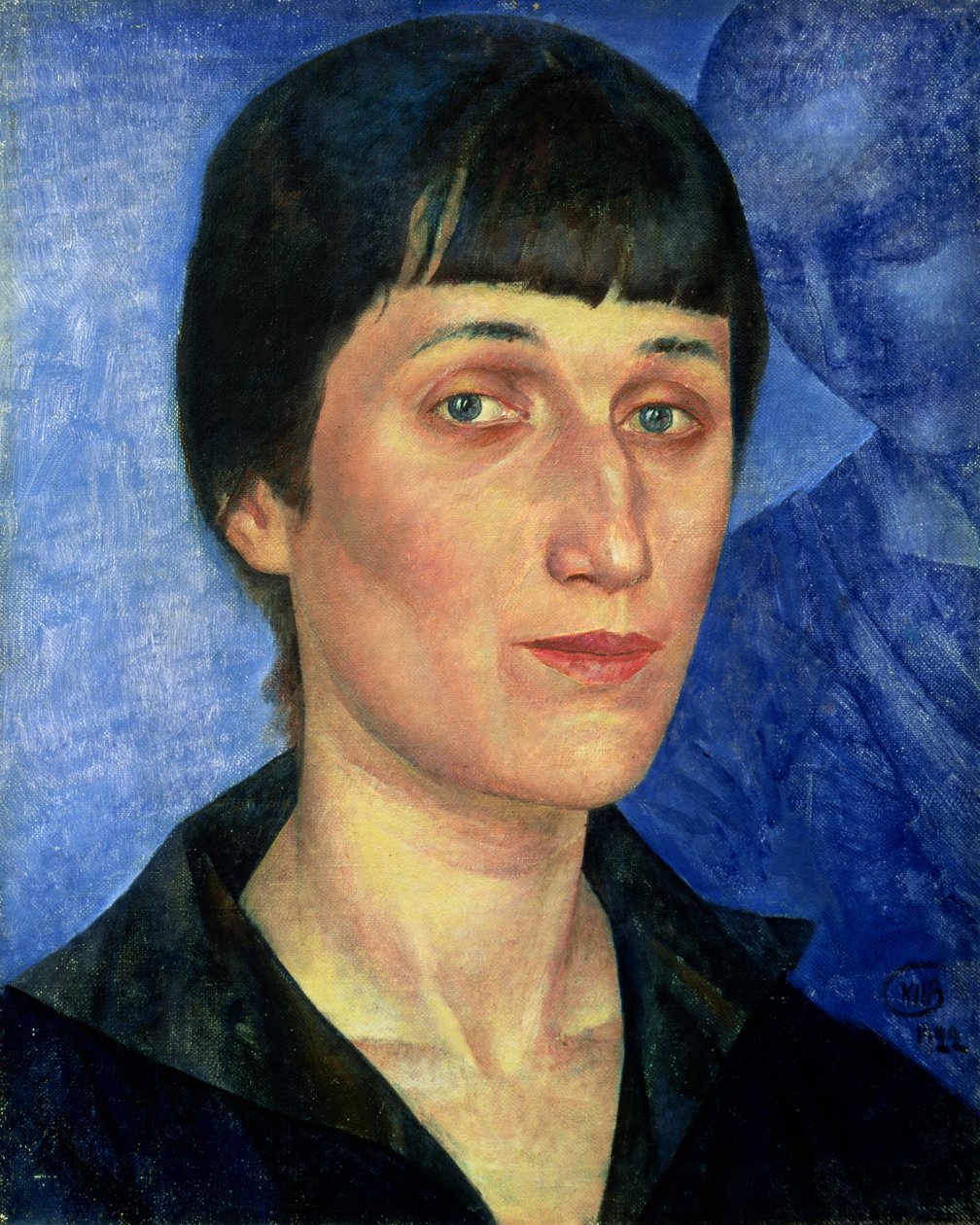 Portrét Anny Achmatovové (1889-1966) 1922 od Kuzma Sergeevich Petrov Vodkin