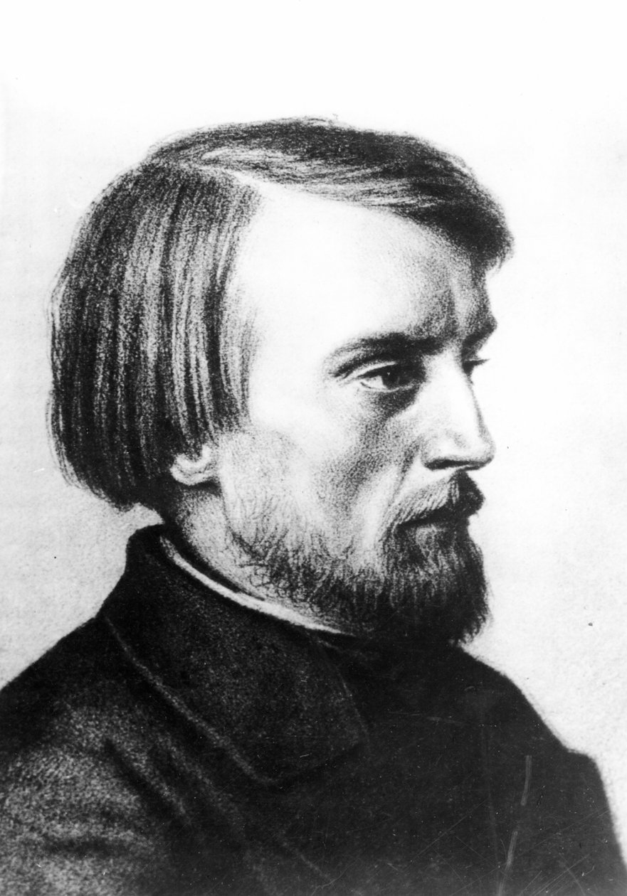 Portrét Vissariona Grigorieviče Belinského (1811-48) 1843 od Kyrill Antonovitch Gorbunov