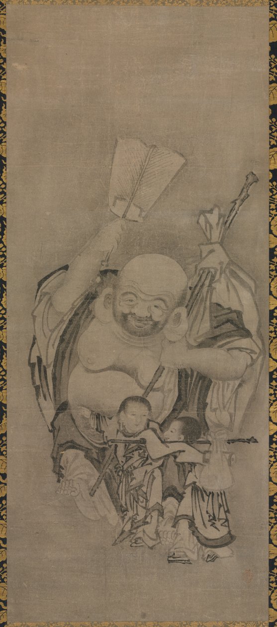 Hotei s taoistickými nesmrtelnými: Hotei, c. 1575-1600. od Kyūseki Tomonobu