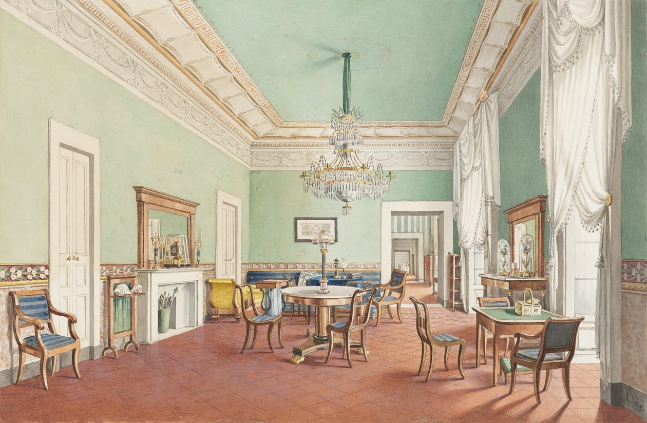 Salon v Palazzo Satriano, Neapol od L. Iely