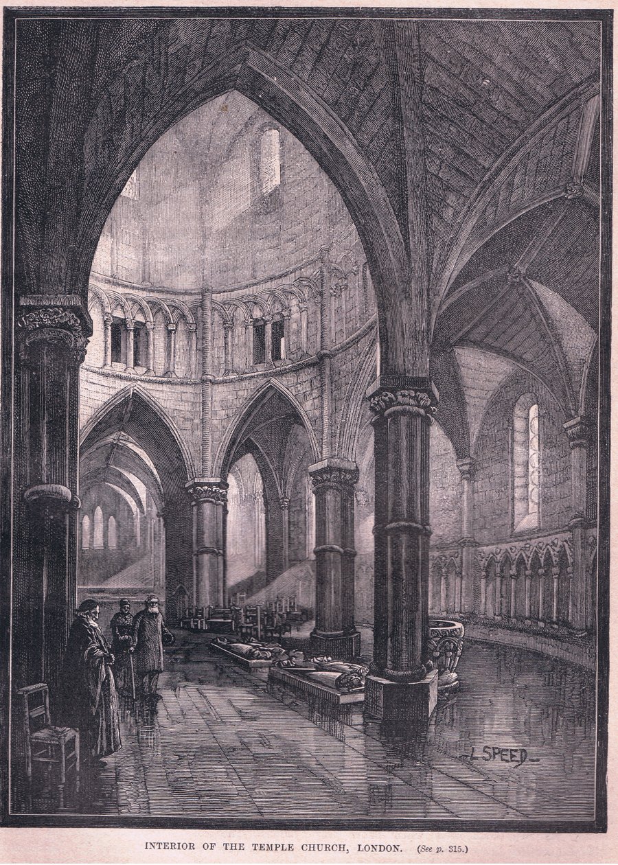 Interiér kostela Temple, Londýn od L. Speed