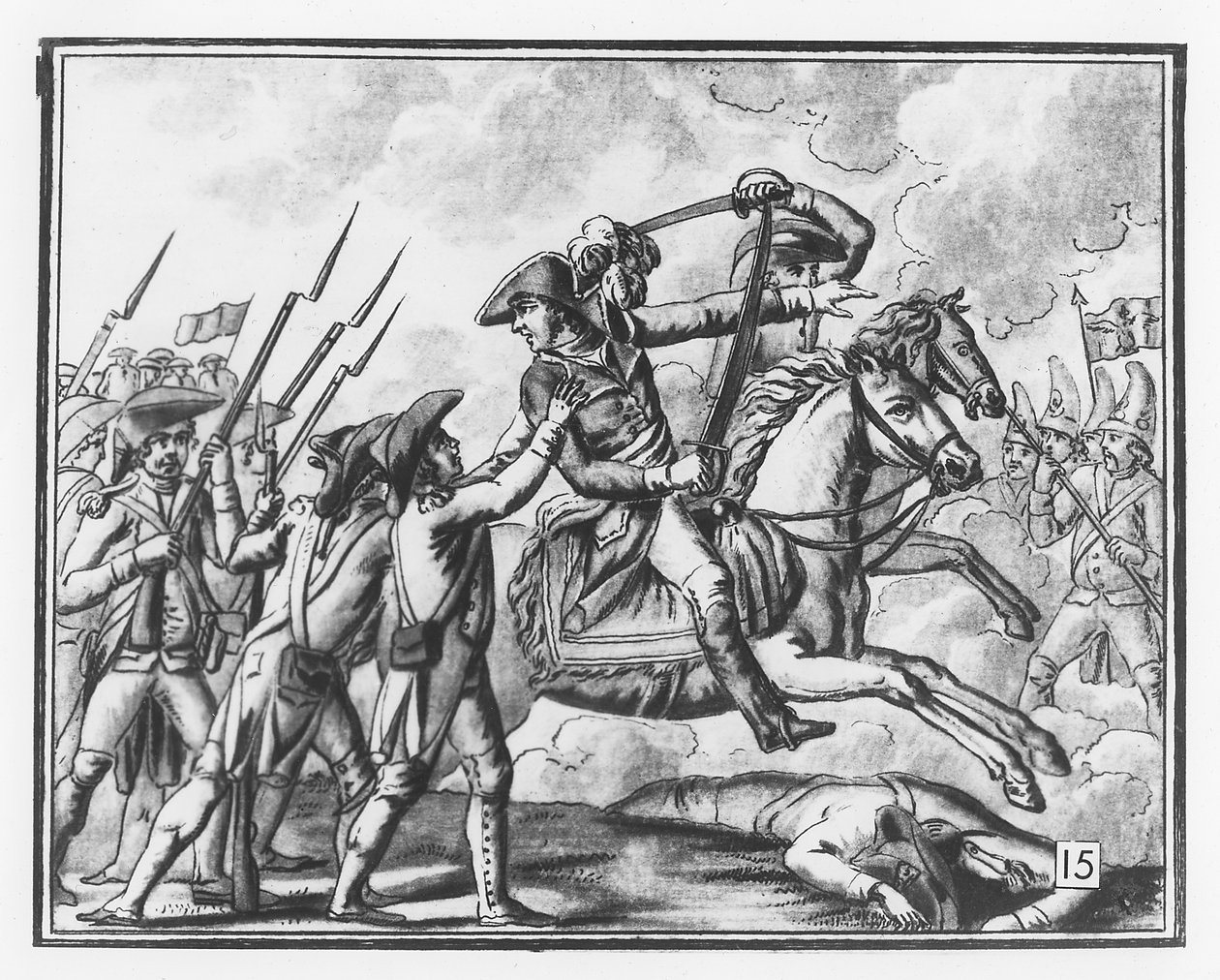 Smrt generála Jouberta v bitvě u Novi, 1799 od L.F. Labrousse