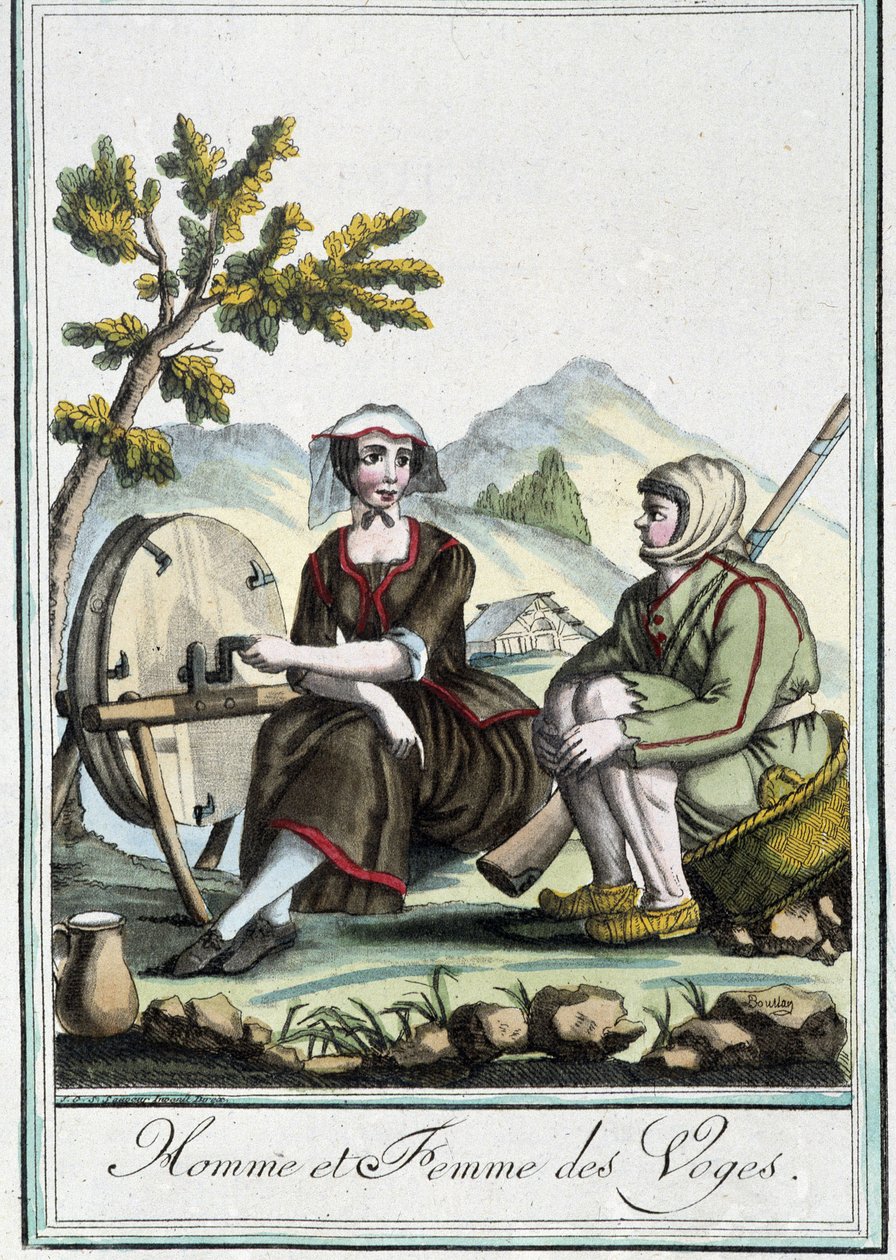 Muž a žena z Vogéz - v “”Encyklopedie cest”” od J. Grasset St Sauveur, Deron, Paříž od L.F. Labrousse