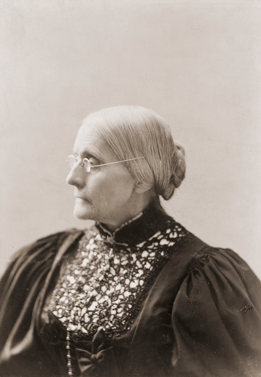 Profilový portrét Susan B. Anthonyové na sklonku života, asi 1890-1906 (albumenový tisk) od L. Condon