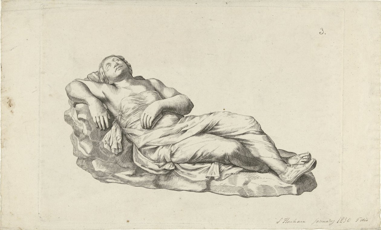 Studie klasické sochy od L. Hachin (signed by artist)