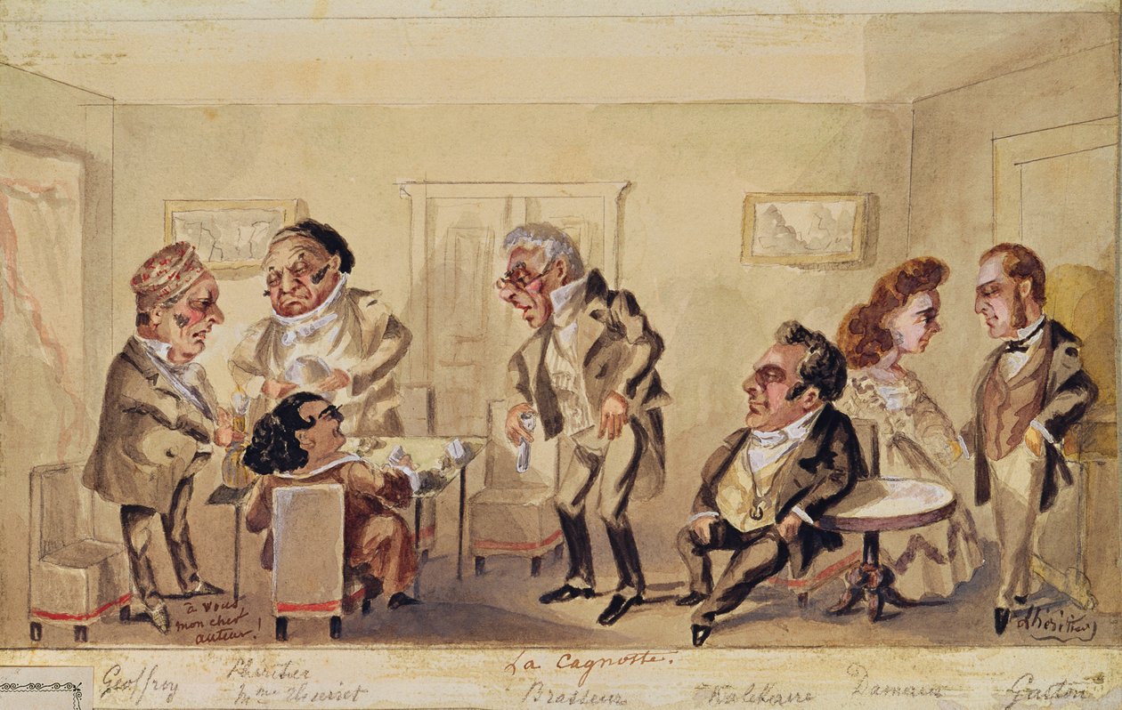 První dějství "La Cagnotte" od Eugena Labiche (1815-88) 1864 od L Heritier