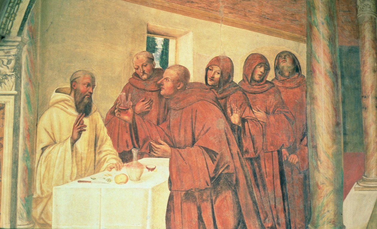 Přijímání přijímání ze života sv. Benedikta od L. Signorelli