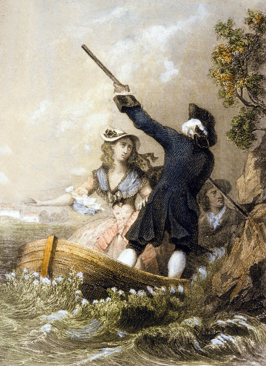 Ilustrace z knihy "Julie aneb Nová Heloisa", cca 1852 od Lacour Lastudier