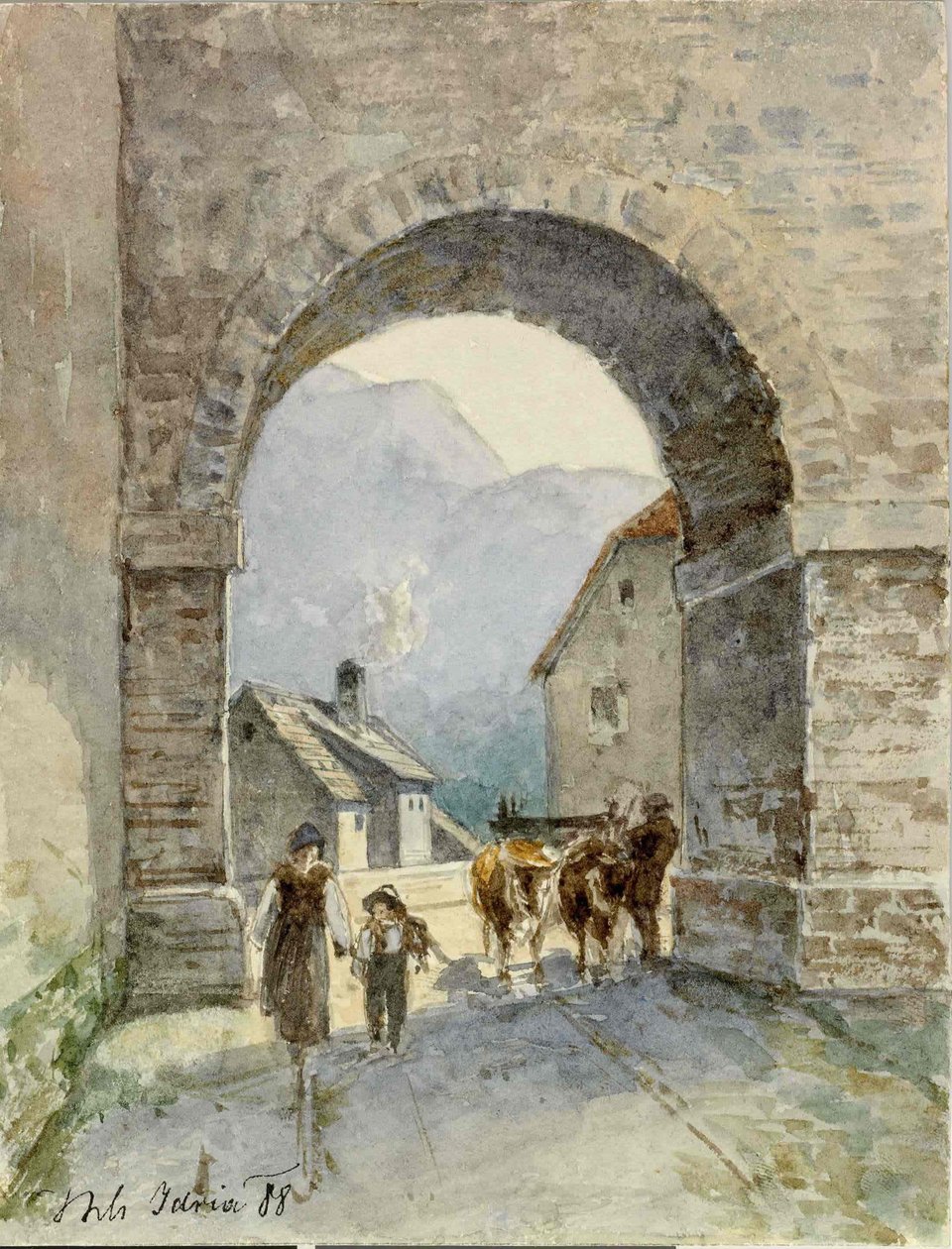 Idrija-pohled arkádou od Ladislav Benesch