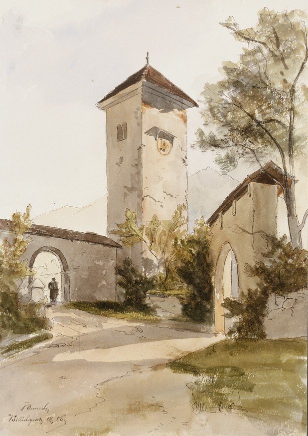  Polhov Gradec - věž v hradbách hradu od Ladislav Benesch