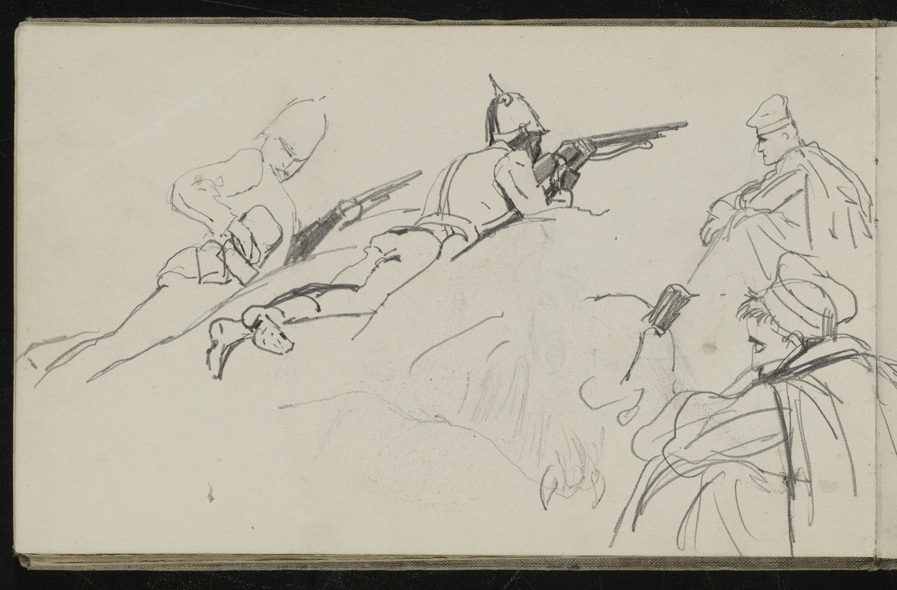 Možná studie pro „Dawn of Waterloo“, 1893 od Lady Butler