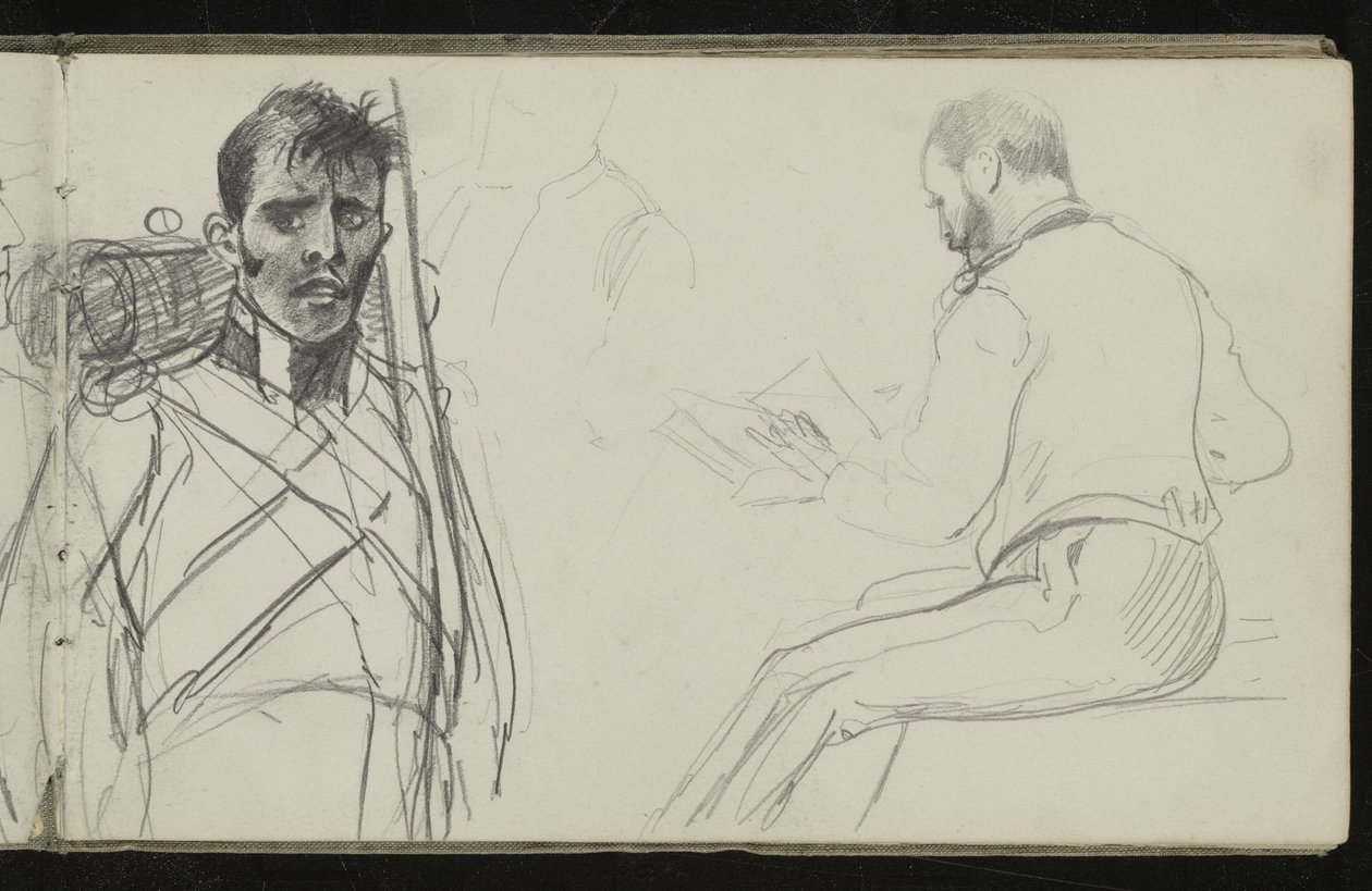 Studie pro „Dawn of Waterloo“, 1893 od Lady Butler