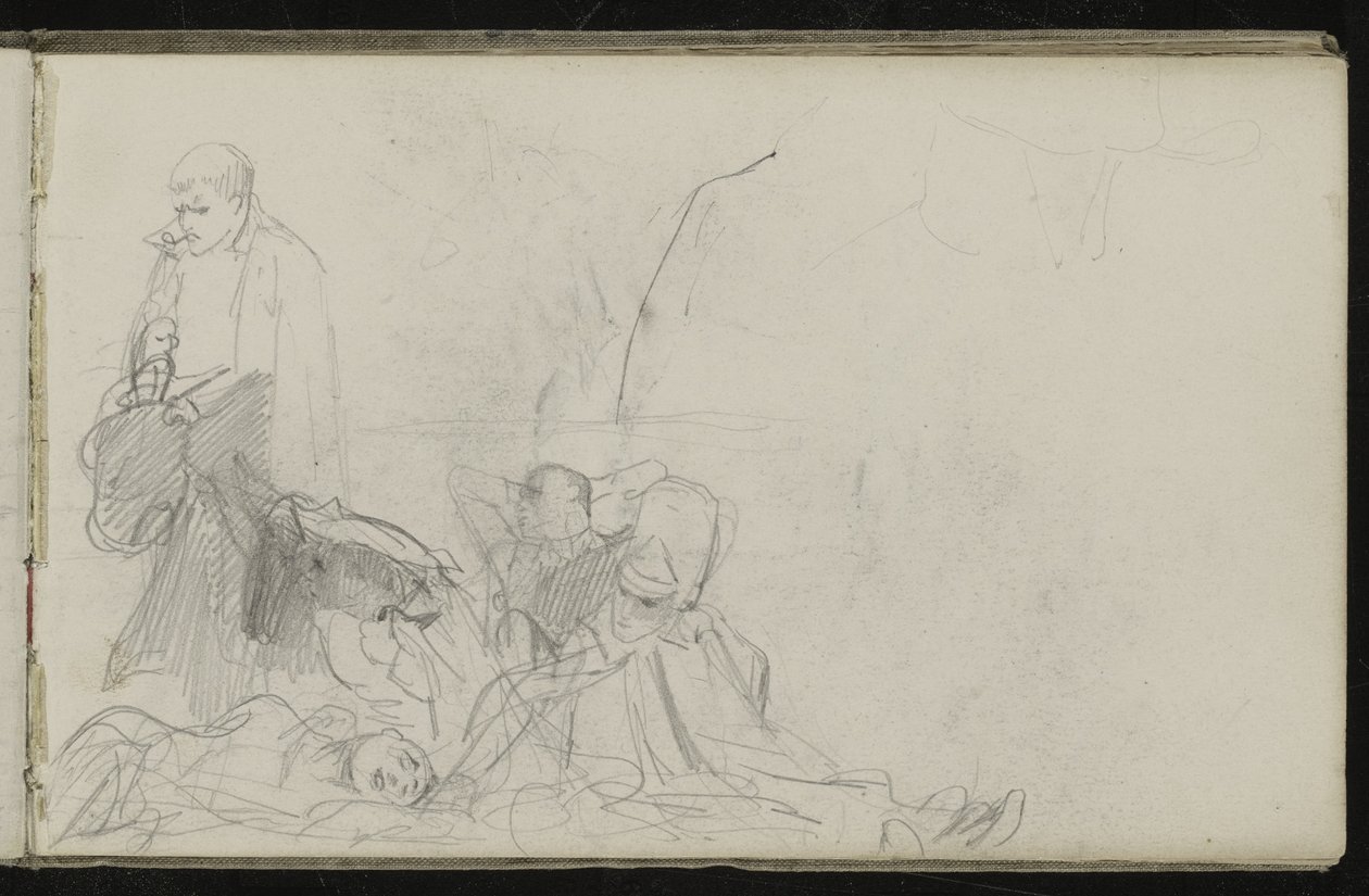 Studie k filmu "Úsvit u Waterloo", 1893 od Lady Butler