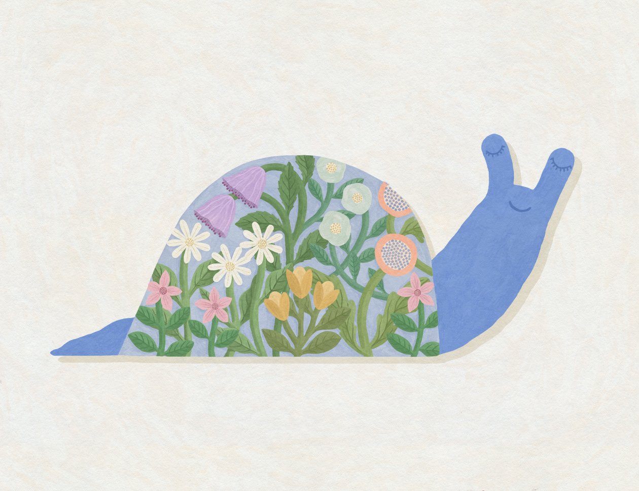 Spring Blooms Snail, 2023 (digitální) od Lady Ann de Borja