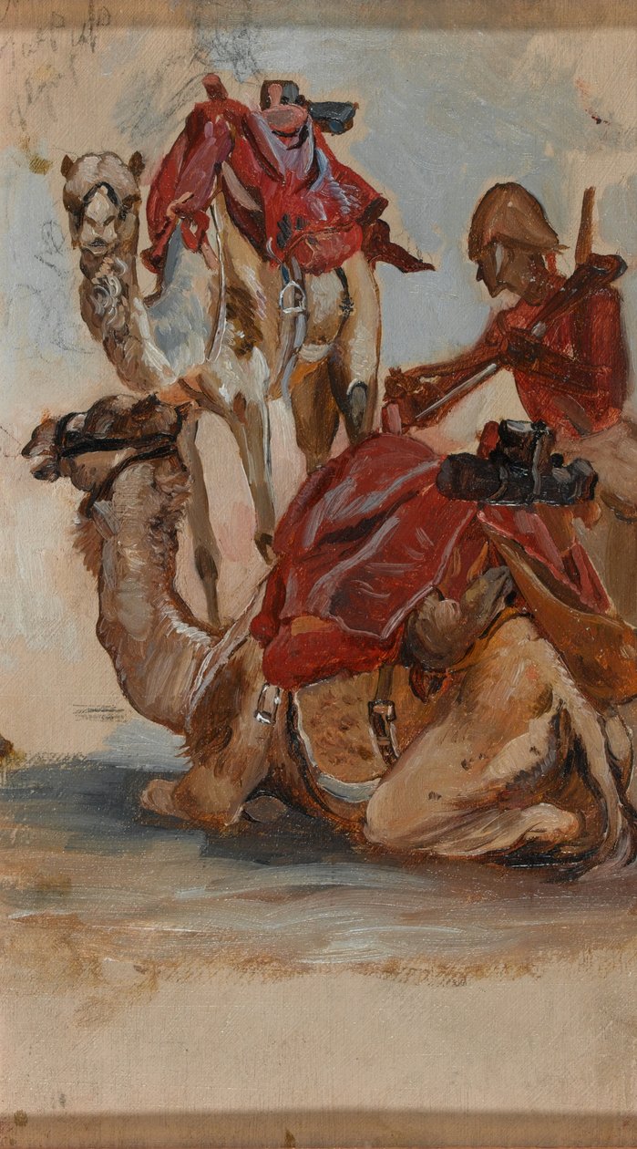Britský voják, Velbloudí sbor, Egypt, 1. súdánská válka, cca 1885 od Lady Butler