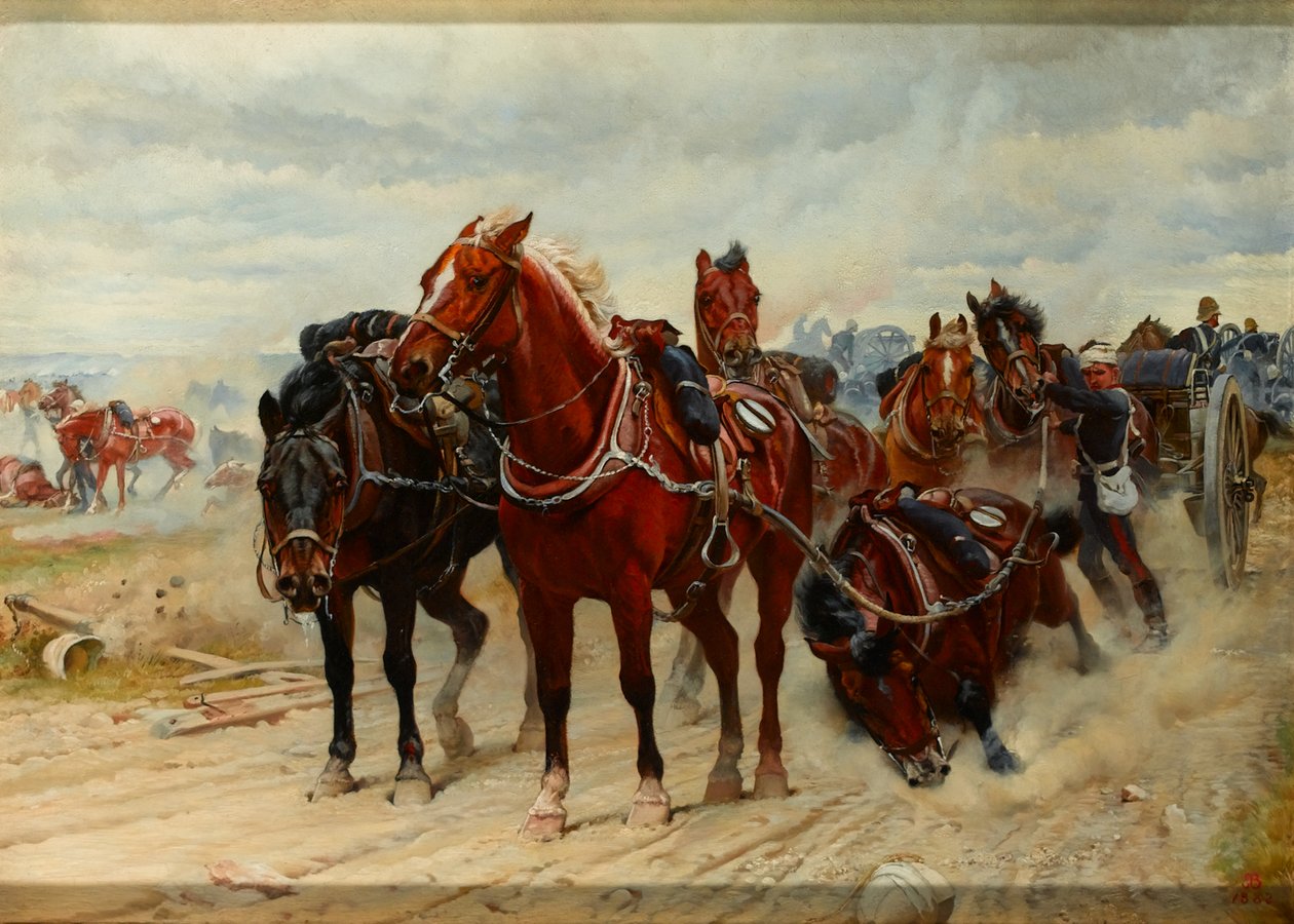 Patient Heroes, Royal Horse Artillery Gun Team v akci, circa 1882 od Lady Butler