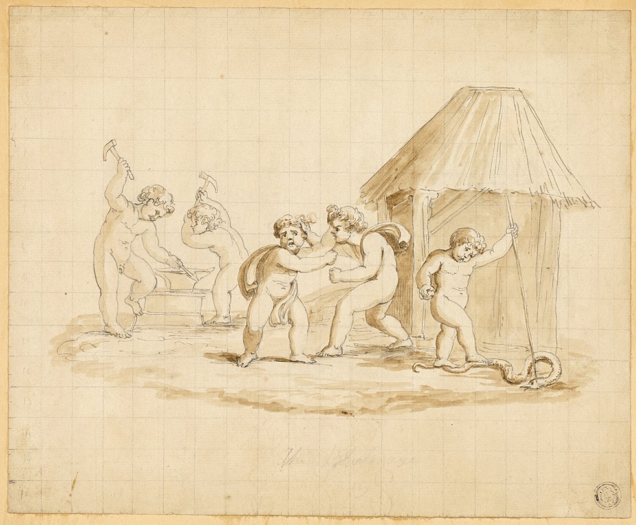 Putti hrající mytologické scény od Lady Diana Beauclerk