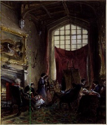 Náš obývací pokoj, Piccadilly (akvarel) od Lady Honoria Cadogan