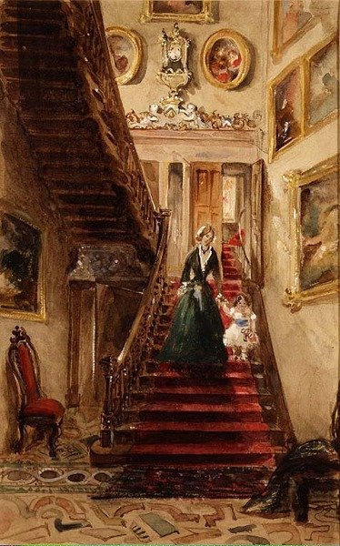 Schodiště, Grimstone (akvarel) od Lady Honoria Cadogan