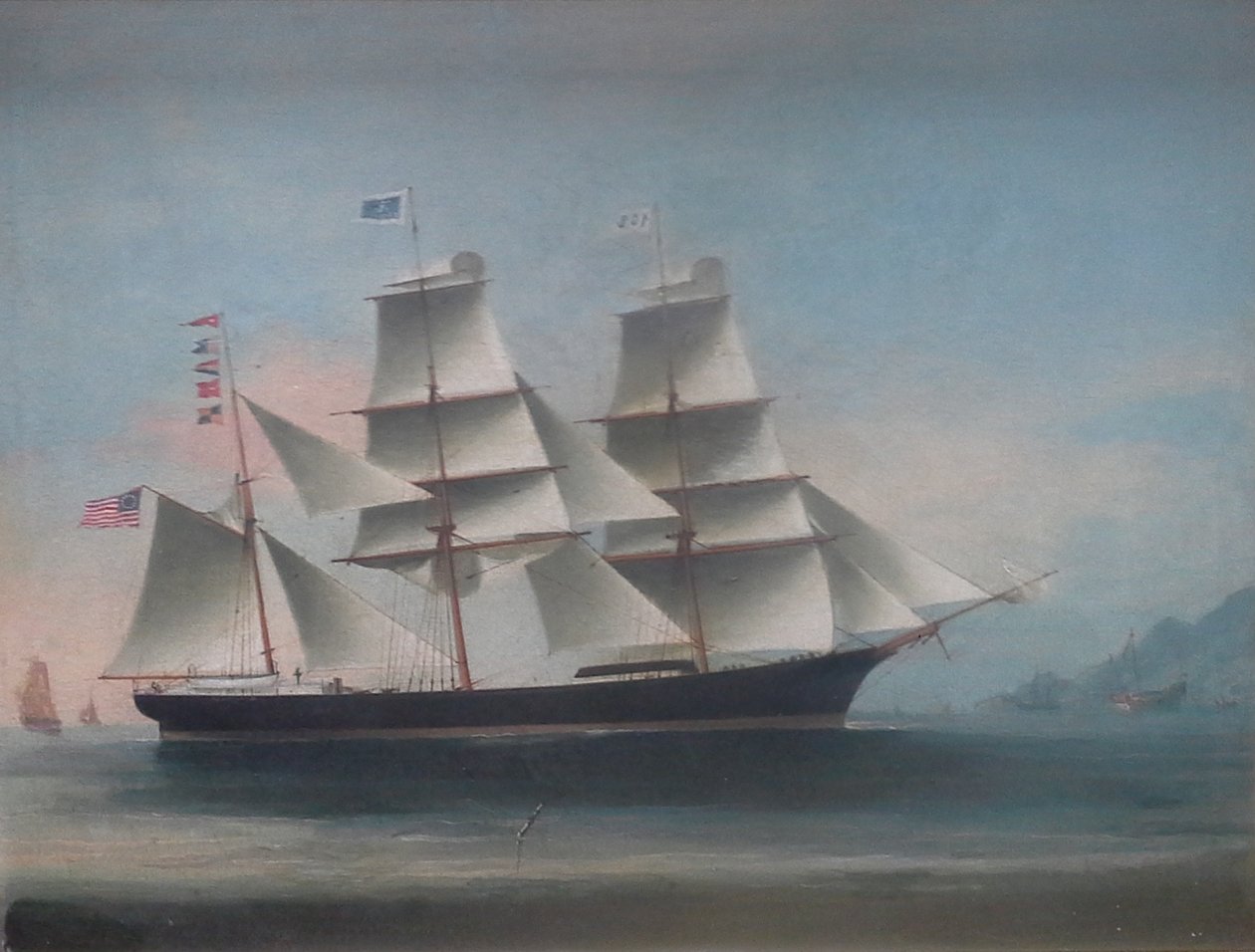 Barka Dioscuren připlouvá do Hongkongu, 1885, autor: Lai Sung od Lai Sung
