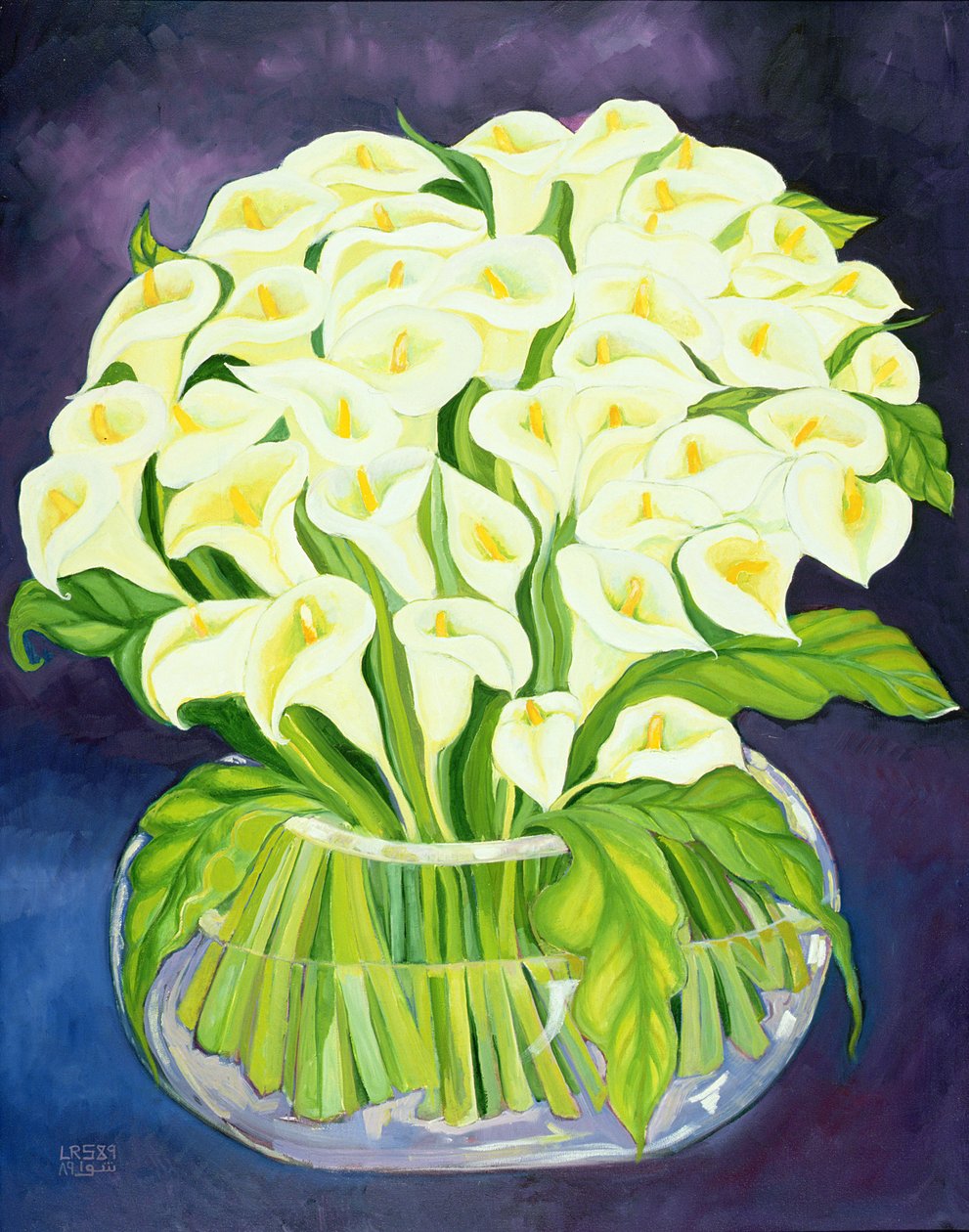 Calla Lilies, 1989 (akryl na plátně) od Laila Shawa