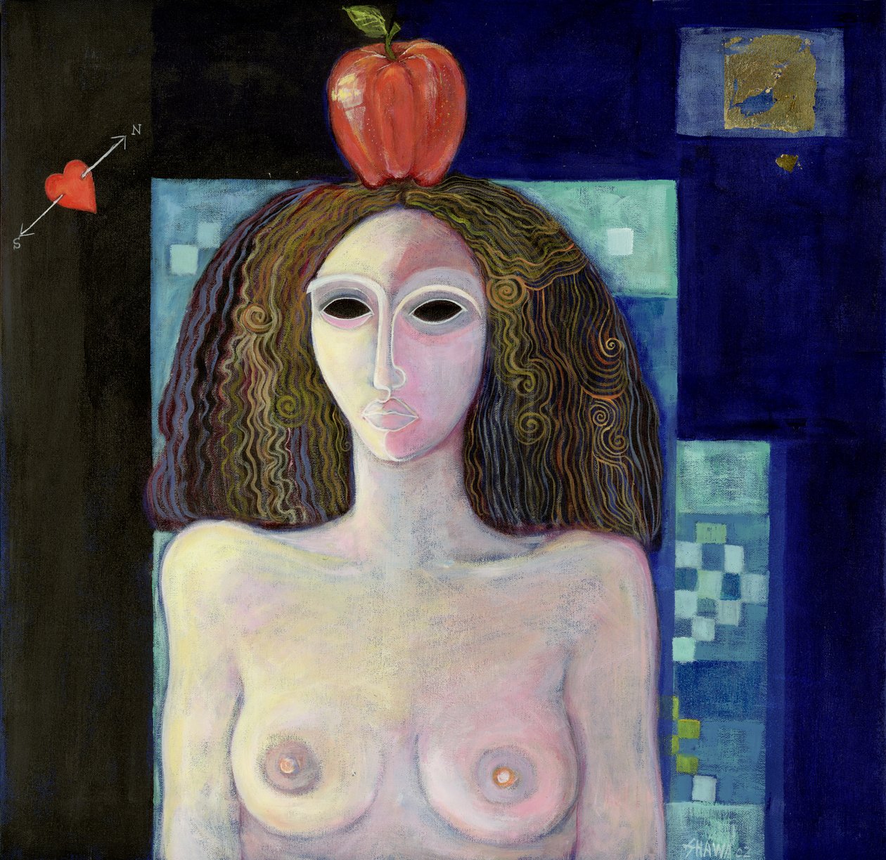 Eva, 2004 (akryl na plátně) od Laila Shawa