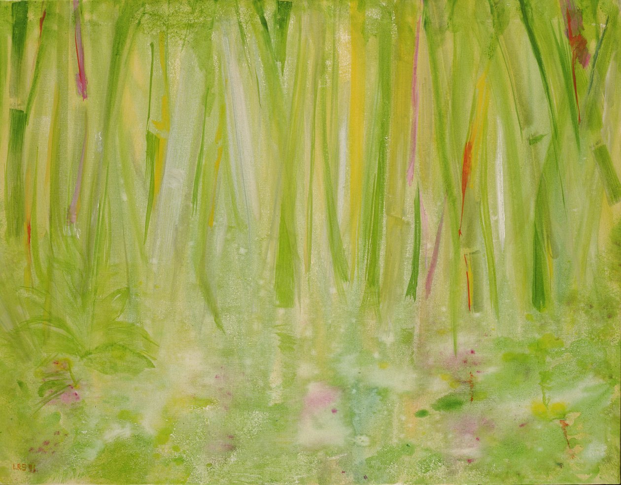 Impression of the Rain Forest, 1991 (akryl na plátně) od Laila Shawa