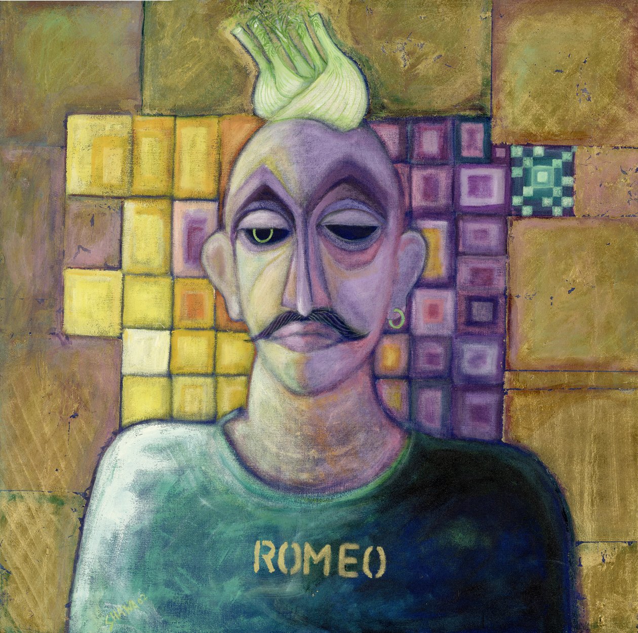 Romeo, 1970 (akryl a kovový list na plátně) od Laila Shawa