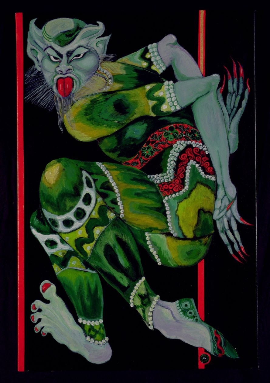 Ďábel podle Baksta (část I), 1992 (akryl na plátně) (viz také 279212) od Laila Shawa