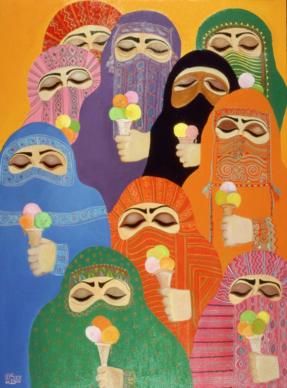 The Impossible Dream, 1988 (akryl na palubě) od Laila Shawa