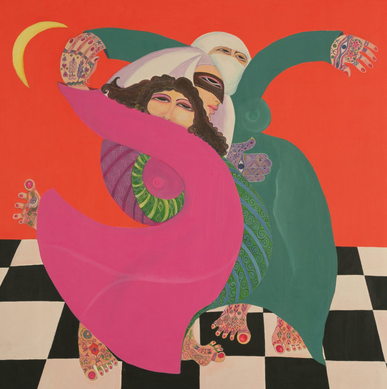 The Zar I, 1992 (akryl na plátně) od Laila Shawa