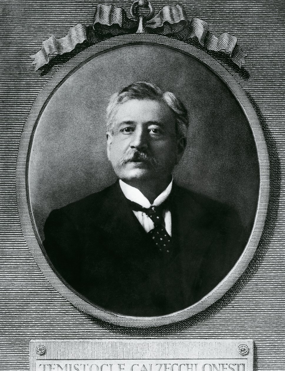 Portrét Temistocle Calzecchi Onesti (1853-1922), italský fyzik a vynálezce, lept po fotografii od Amadeo (after) Modigliani