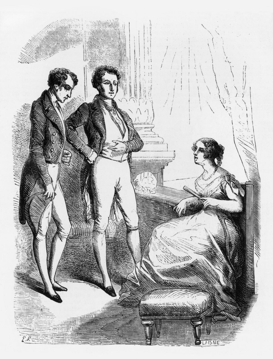 Rastignac představen Madame de Nucingen, ilustrace z „Le Pere Goriot“ od Honore de Balzac (1799-1850) od Laisne