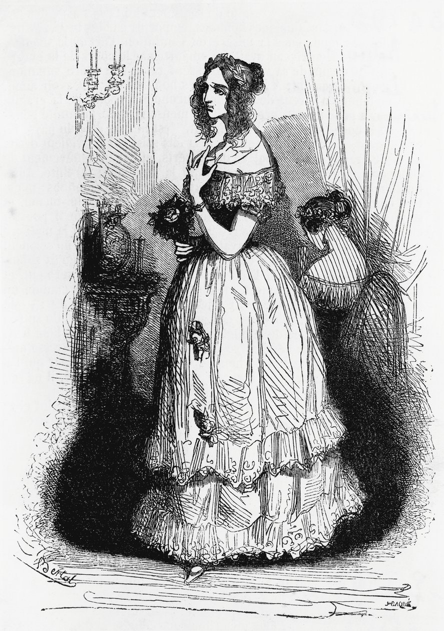 Ilustrace pro vévodkyni z Langeais, román Honore de Balzaca (1799-1850) z vícesvazkové sbírky s názvem Lidská komedie, rytina Laisne od Laisne Laisne