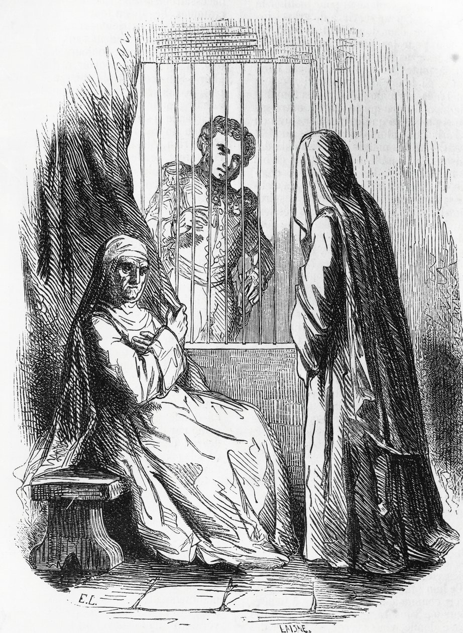 Ilustrace pro vévodkyni z Langeais, román Honore de Balzaca (1799-1850) z vícesvazkové sbírky s názvem Lidská komedie, rytina Laisne od Laisne Laisne
