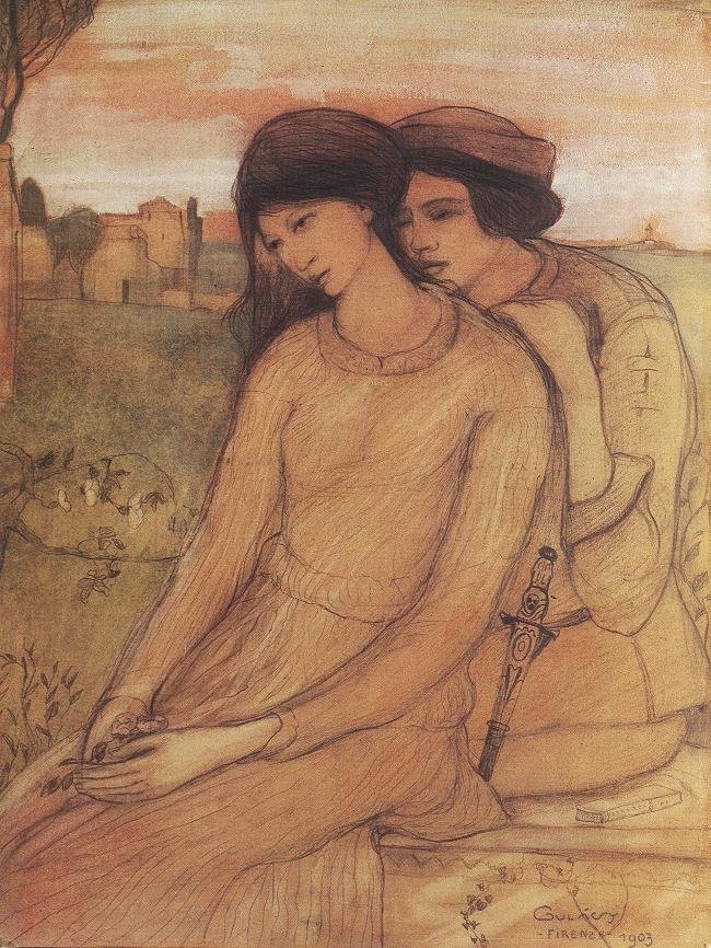 Francesca da Rimini a Paolo Malatesta od Lajos Gulácsy
