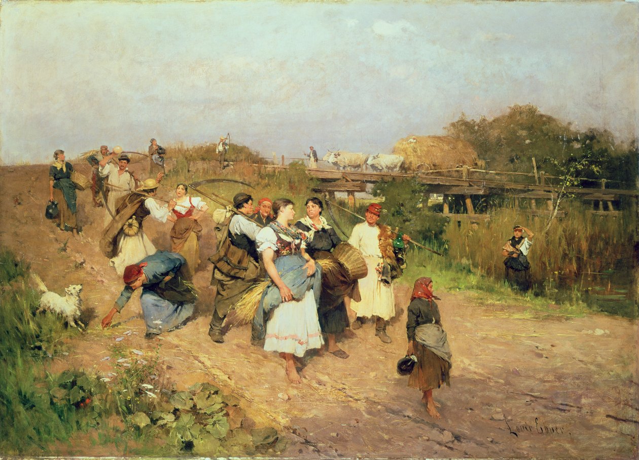 Kombajny na cestě domů, 1881 od Lajos Deak Ebner