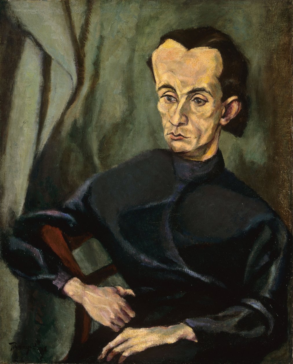 Portrét Lajose Kassaka (1887-1967), Tihanyi, Lajos (1885-1938). Olej na plátně od Lajos Tihanyi
