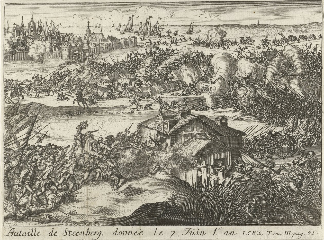 Bitva u Steenbergu, daná 7. června 1583 (název na předmětu) od Lamberecht Causé