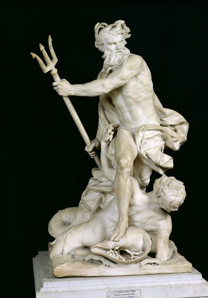 Neptun uklidňující vlny, 1757 (mramor) od Lambert Sigisbert Adam